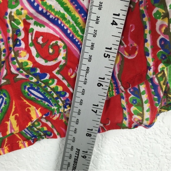 Ralph Lauren Paisley Button Shirt Plus Women Size 3X Multicolor Red - Picture 9 of 12